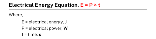 Electrical energy equation