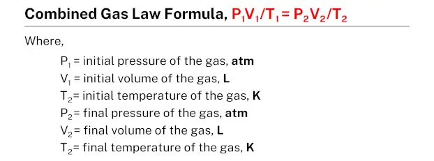 Combined Gas Law Formula