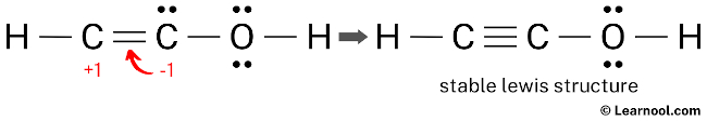 C2H2O Lewis Structure (Step 5)