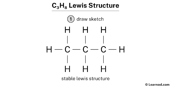 C3H8 Lewis structure - Learnool