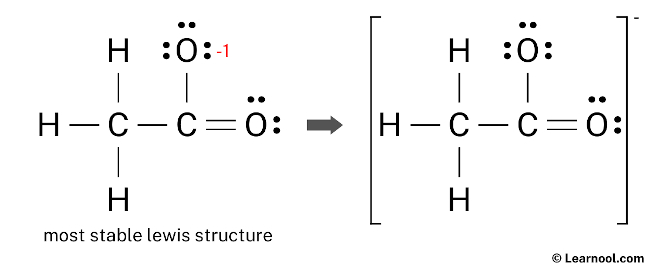 CH3COO- Lewis Structure (Final)
