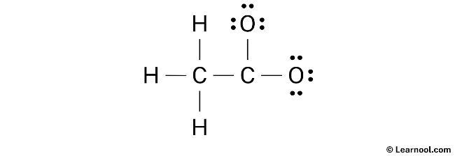 CH3COO- Lewis Structure (Step 2)