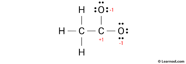 CH3COO- Lewis Structure (Step 3)