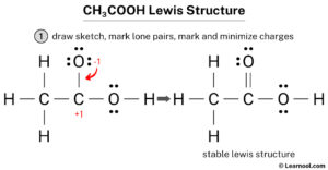 CH3COOH Lewis structure - Learnool