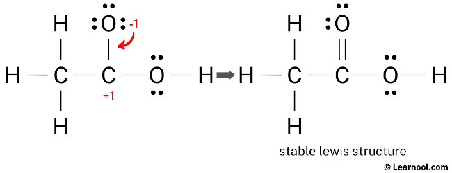 CH3COOH Lewis Structure (Step 4)