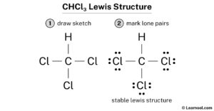 CHCl3 Lewis Structure Learnool   CHCl3 Lewis Structure 300x156 