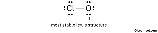 ClO- Lewis Structure (Step 3)