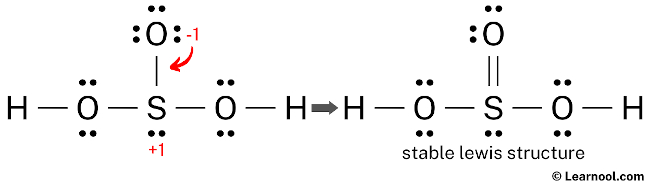 H2SO3 Lewis Structure (Step 4)
