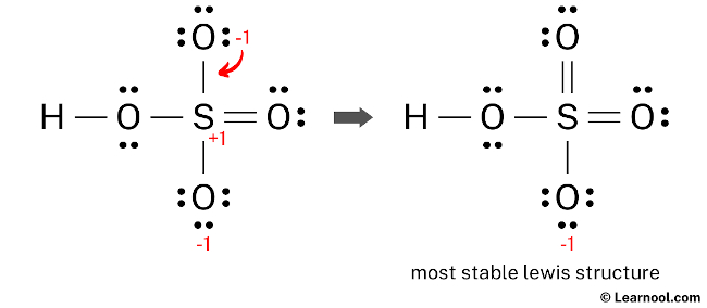 HSO4- Lewis Structure (Step 5)