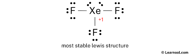 Lewis Structure of XeF3+ (Step 3)