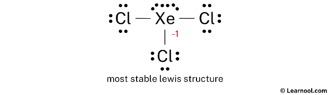 XeCl3- Lewis Structure (Step 3)