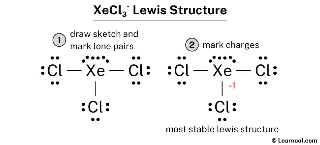 XeCl3- Lewis Structure