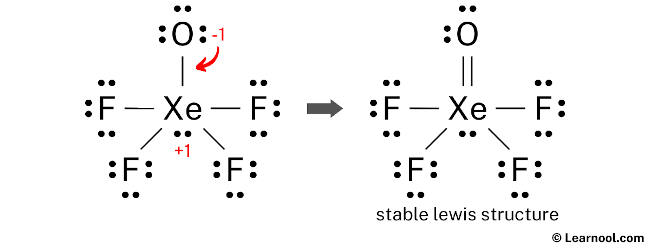XeOF4 Lewis Structure (Step 4)