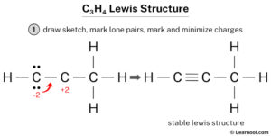 C3H4 Lewis structure - Learnool