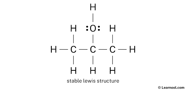 C3H8O Lewis Structure (Step 2)