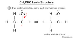 CH3CHO Lewis structure - Learnool