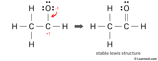 CH3CHO Lewis Structure (Step 4)