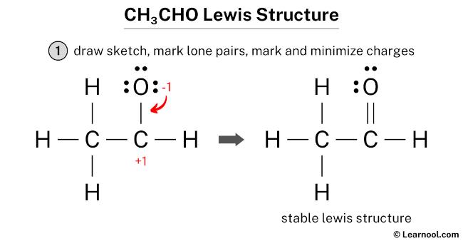 CH3CHO Lewis Structure