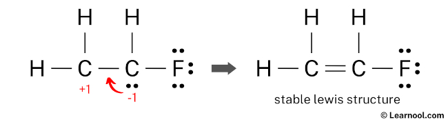 C2H3F Lewis Structure (Step 4)