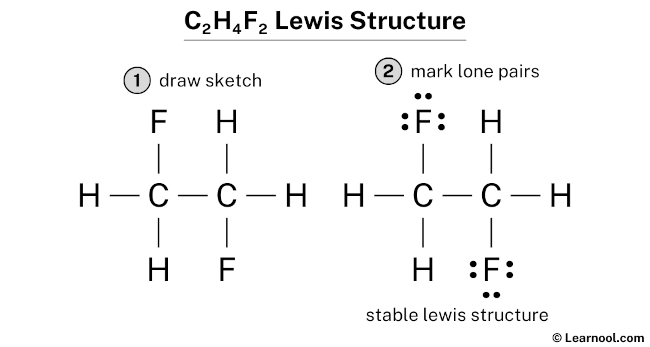 C2H4F2 Lewis Structure