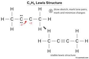 C4H6 Lewis structure - Learnool