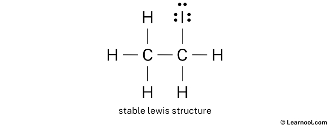 CH3CH2I Lewis Structure (Step 2)