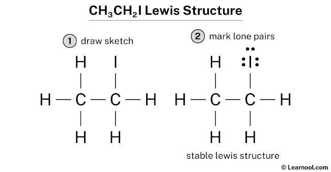 CH3CH2I Lewis structure - Learnool